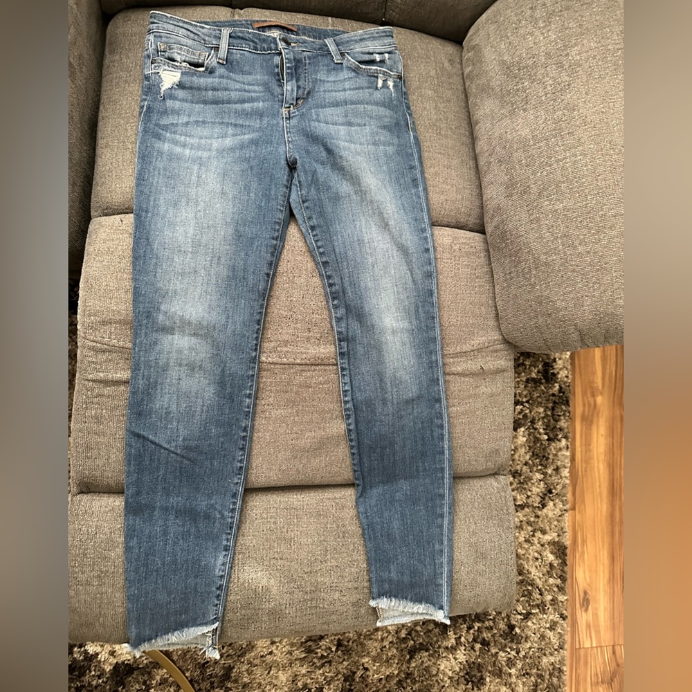 Skinny Joe's Jeans with stylish frayed bottoms